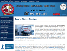 Tablet Screenshot of peoriaguttermasters.com